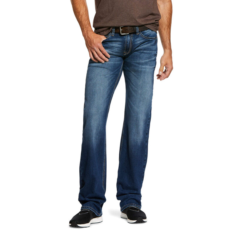 Ariat M7 Rocker Stretch Nassau Stackable Straight Leg - Miesten Sininen Farkut ( ICXWAO-350 )